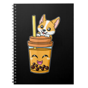 Boba Tapioca Pearls Bubble Milk Tee Drink Corgi Notizblock