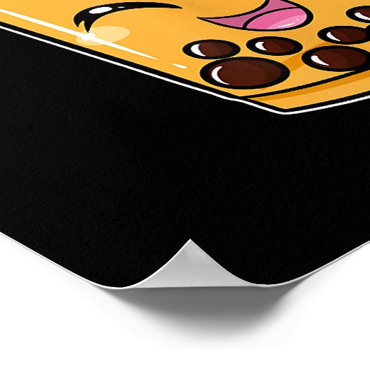 Boba Tapioca Pearls Bubble Milk Tee Drink Corgi Poster (Ecke)