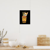 Boba Tapioca Pearls Bubble Milk Tee Drink Corgi Poster (Küche)
