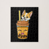 Boba Tapioca Pearls Bubble Milk Tee Drink Corgi Puzzle (Vertikal)