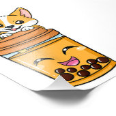 Boba Tapioca Perlen Blubble Milk Tee Drink Corgi D Fotodruck (Ecke)