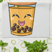 Boba Tapioca Perlen Blubble Milk Tee Drink Corgi D Geschirrtuch (Gefaltet)