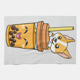 Boba Tapioca Perlen Blubble Milk Tee Drink Corgi D Geschirrtuch
