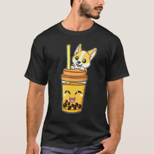 Boba Tapioca Perlen Bubble Milchtee Getränk Corgi T-Shirt