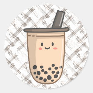 Boba-Tea-Aufkleber Runder Aufkleber