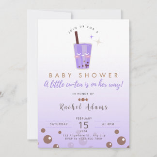 Boba Tea Babydusche Einladung Baby Girl