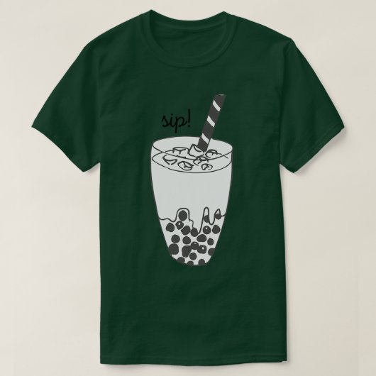Boba Tea Black and White T-Shirt (Design vorne)