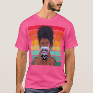 Boba Tea Black Anime Kawaii Girl Boba Women' T-Shirt