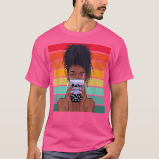Boba Tea Black Anime Kawaii Girl Boba Women' T-Shirt