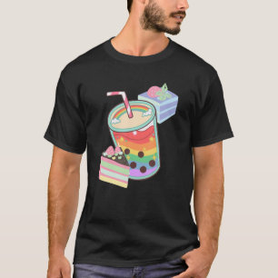 Boba Tea Blubble Milk Kawaii Tapioca Regenbogen Ae T-Shirt
