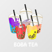 Boba Tea Bubble Drink Fensteraufkleber (Blatt)