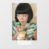 Boba Tea Bubble Drink Frauen Werbung Fensteraufkleber (Blatt)