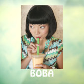 Boba Tea Bubble Drink Frauen Werbung Fensteraufkleber (Blatt 3)