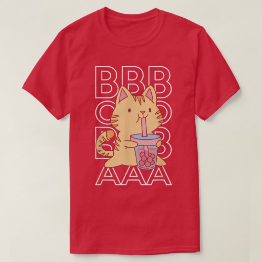Boba Tea Bubble Tea Anime Cat T-Shirt (Design vorne)