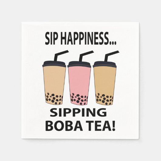 Boba Tea Bubble Tea Boba Tea Party Serviette (Vorderseite)