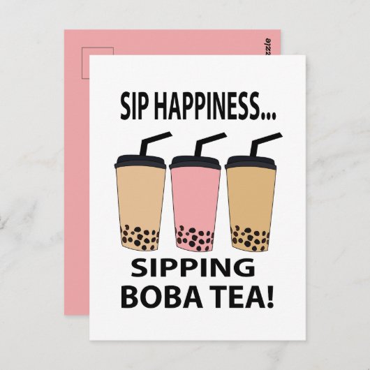 Boba Tea Bubble Tea Boba Tea Postkarte (Vorne/Hinten)