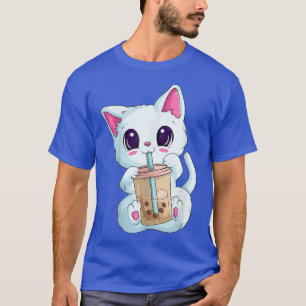 Boba Tea Cat Anime Shirts für Frauen, Kawaii Blase