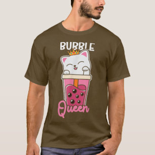 Boba Tea Cat Bubble Queen Tea Kawaii Anime Japanes T-Shirt