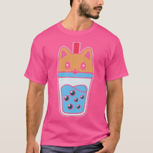 Boba Tea Cat Buble Tea Kawaii Anime Japanese Neko T-Shirt