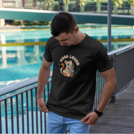 Boba Tea Cat Cartoon T-Shirt