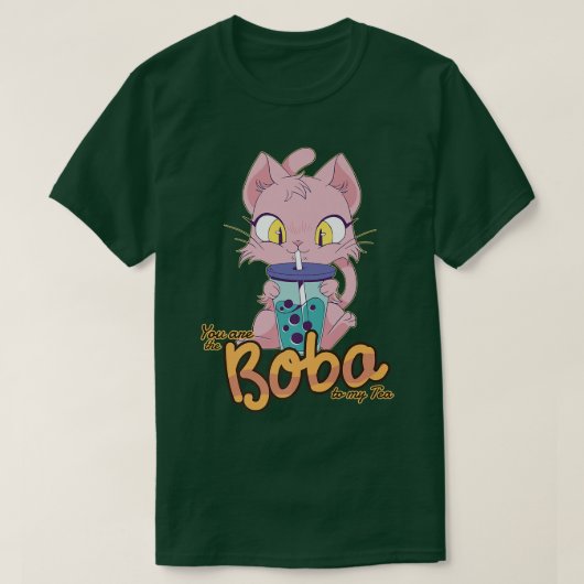 Boba Tea Cat Funny Bubble Tea 212 T-Shirt (Design vorne)