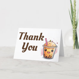 Boba Tea Character Dankeskarte