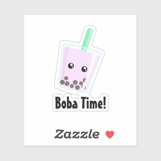 Boba Tea Custom-Cut Vinyl Sticker (Blatt)