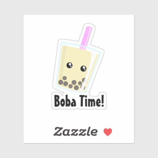 Boba Tea Custom-Cut Vinyl Sticker (Blatt)