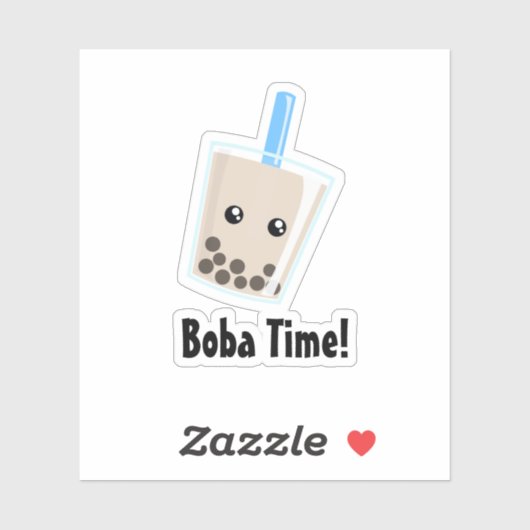 Boba Tea Custom-Cut Vinyl Sticker (Blatt)