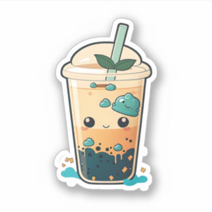 Boba tea Custom-Cut Vinyl Sticker
