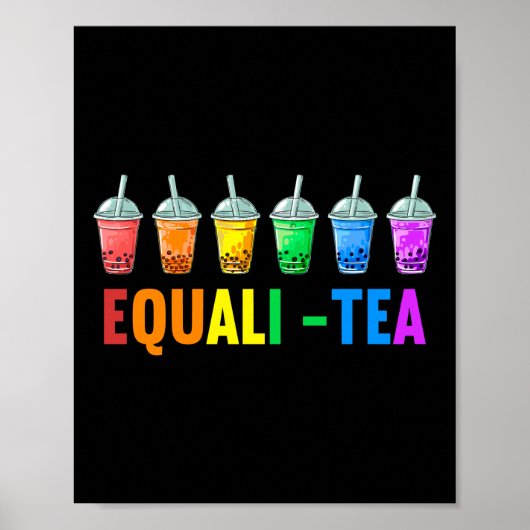 Boba Tea Equali Tea Lgbt Pride Rainbow Poster (Vorne)