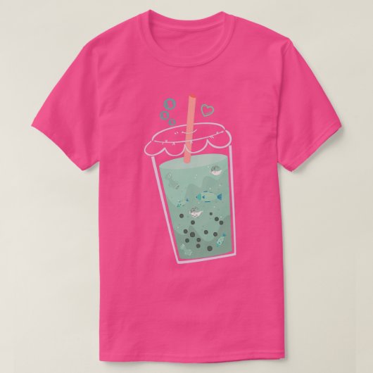 Boba Tea Fish Ocean Trouts und Puffsfische T-Shirt (Design vorne)