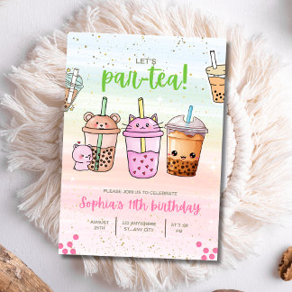 Boba Tea Geburtstagsparty Einladung, Boba Par-Tea Einladung