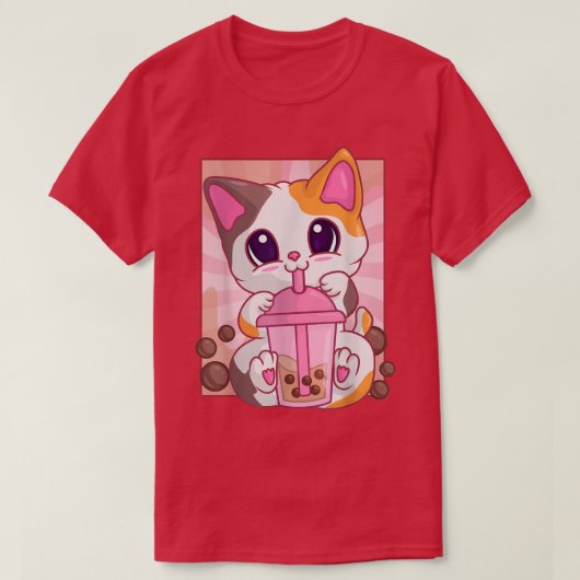 Boba Tea Girls - Anime Kawaii Maneki N. T-Shirt (Design vorne)