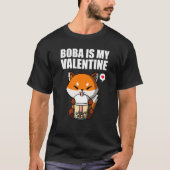 Boba Tea is My Valentine Fox Anti Valentines Day T-Shirt (Vorderseite)