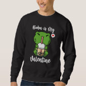 Boba Tea is My Valentine Frog Anti Valentines Day Sweatshirt (Vorderseite)