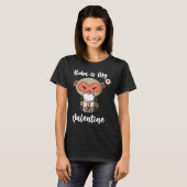 Boba Tea is My Valentine Macaque Monkey Anti Valen T-Shirt (Vorne ganz)