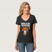 Boba Tea is My Valentine Red Panda Anti Valentines T-Shirt (Vorderseite Vollansicht)