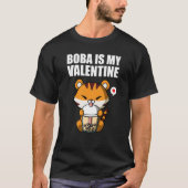 Boba Tea is My Valentine Tiger Anti Valentines Day T-Shirt (Vorderseite)