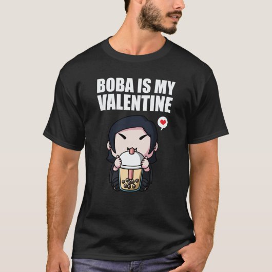 Boba Tea is My Valentine Vampire Anti Valentines D T-Shirt (Vorderseite)
