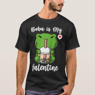 Boba Tea ist mein Valentine Frog Anti-Valentinstag T-Shirt