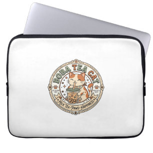 Boba Tea Katze Boba Tea Katze Vintage Vektor Art S Laptopschutzhülle