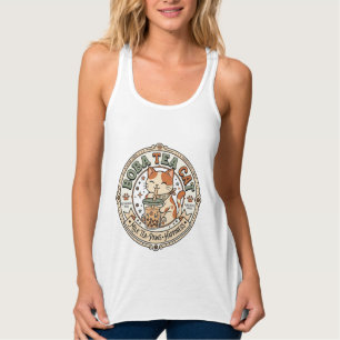 Boba Tea Katze Boba Tea Katze Vintage Vektor Art S Tank Top