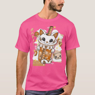 Boba Tea Niedlich Cat Bubble Tea Kawaii Anime Japa T-Shirt