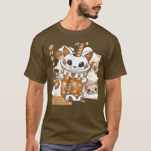 Boba Tea Niedlich Cat Bubble Tea Kawaii Anime Japa T-Shirt