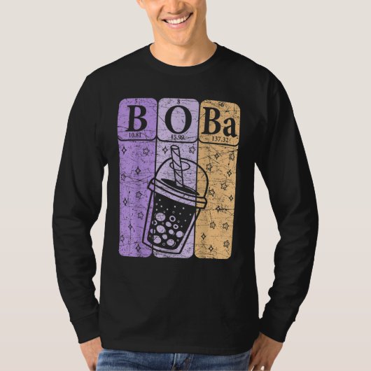 Boba Tea Periodic Table Elements Bubble Tea Nerd T-Shirt (Vorderseite)