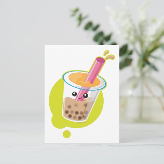 Boba Tea Postkarte (Stehend Vorderseite)