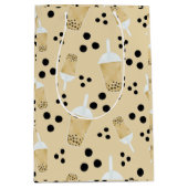 Boba Tee and Dots - Creme Gift Bag Mittlere Geschenktüte (Vorderseite)