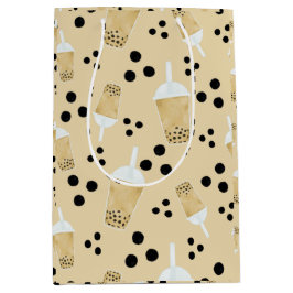 Boba Tee and Dots - Creme Gift Bag Mittlere Geschenktüte