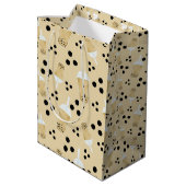 Boba Tee and Dots - Creme Gift Bag Mittlere Geschenktüte (Rückseite Schrägansicht)